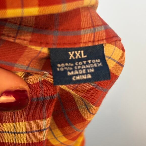 Men's Fish Hippie Solace Collection Check Plaid Button Down Shirt Longsleeve XXL - Picture 5 of 6